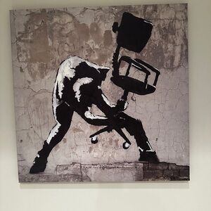 Banksy Street Art icanvas quality Canvas London Quiet Quitting 26x26 Inches dorm